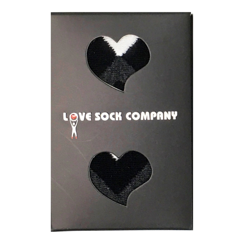 Patterned Men's Dress Socks Mirrors Black (M) - LOVE SOCK COMPANY