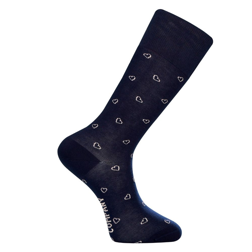 The Best Luxury Gift Socks for Men: Organic Cotton - Mini Hearts Navy