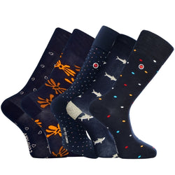 Luxury 5-Pack: Premium Organic Cotton Mid-Calf Dress Socks - Athens