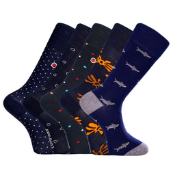 Luxury 5-Pack: Premium Organic Cotton Mid-Calf Dress Socks - Athens