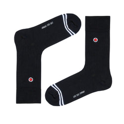 Luxury Seamless Dress Socks for Women - Premium Organic Cotton - Ribbed Black