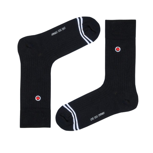 Luxury Seamless Dress Socks for Women - Premium Organic Cotton - Ribbed Black
