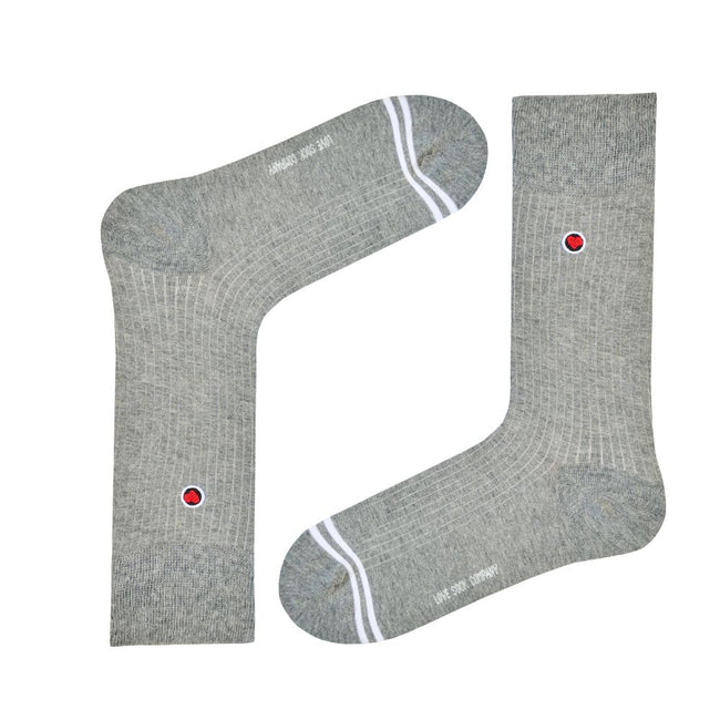 Luxury Seamless Dress Socks for Women - Premium Organic Cotton - Ribbed Grey
