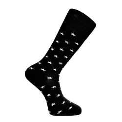 Star Pattern Mid-Calf Dress Sock - Seamless Organic Cotton