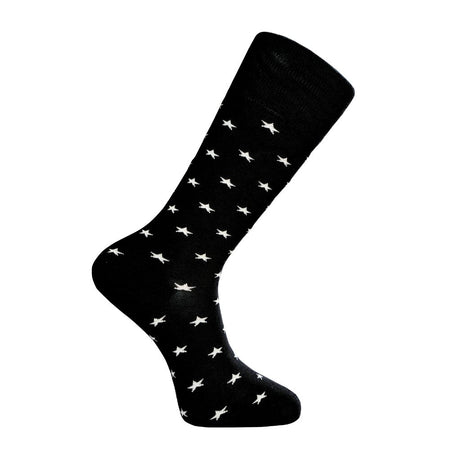 Star Pattern Mid-Calf Dress Sock - Seamless Organic Cotton
