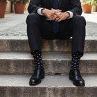 Star Pattern Mid-Calf Dress Sock - Seamless Organic Cotton