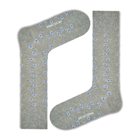 Luxury Pack: Premium Organic Cotton Mid-Calf Dress Socks - Stars Grey