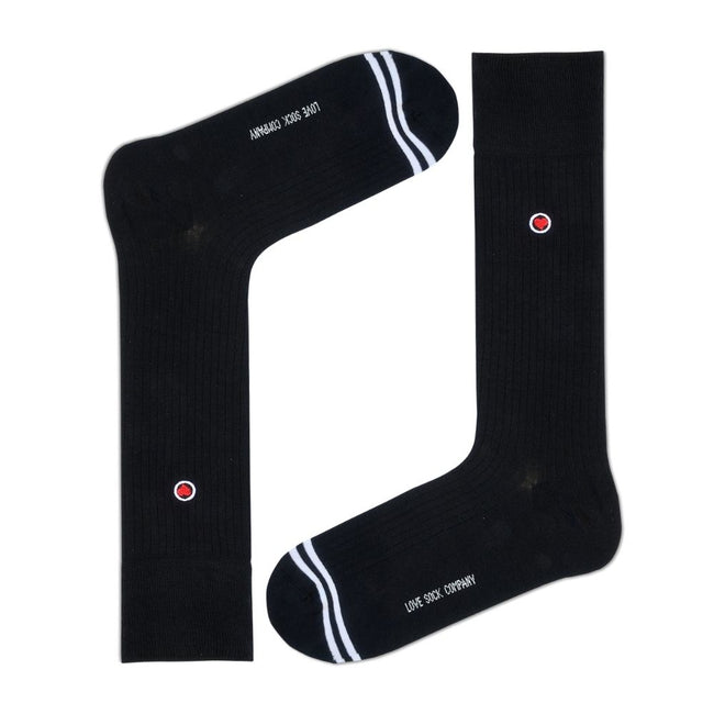Luxury Pack: Premium Organic Cotton Mid-Calf Dress Socks - Ribbed Solid Black