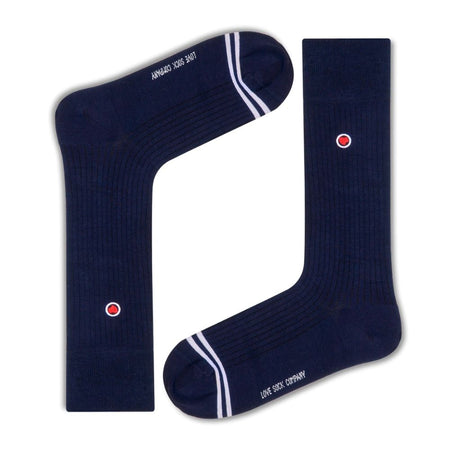 Luxury Pack: Premium Organic Cotton Mid-Calf Dress Socks - Ribbed Solid Navy