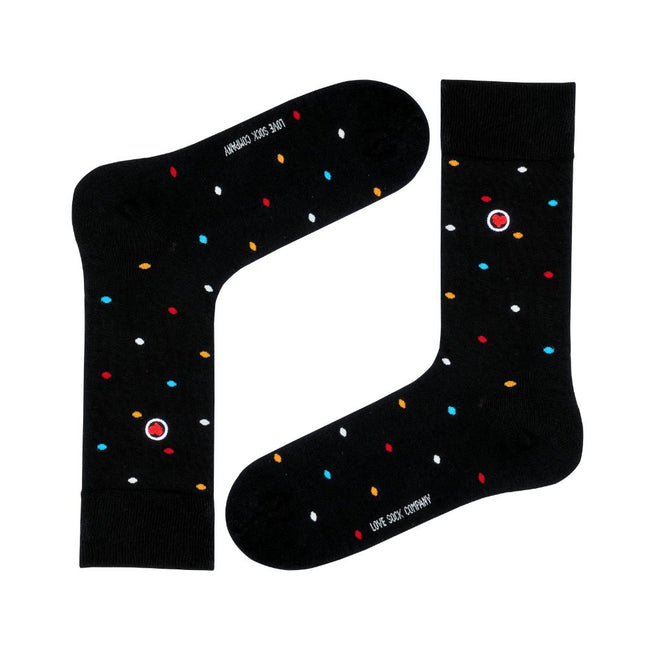 The Best Women's Crew Socks: Performance Organic Cotton with Arch Support - Mini Polka Black