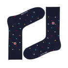 Premium Women's Dress Socks: Zero-Slip Fit with Organic Cotton - Mini Polka Navy