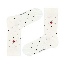 Premium Trouser Socks: Zero-Slip Fit with Organic Cotton - Mini Polka White