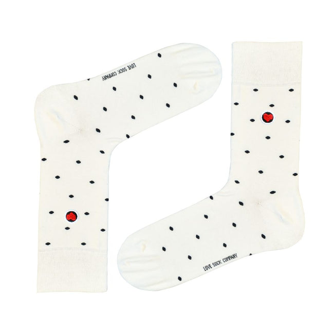 Premium Trouser Socks: Zero-Slip Fit with Organic Cotton - Mini Polka White