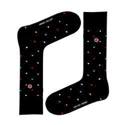 Premium Colorful Polka Dot Mid-Calf Sock - Zero-Sag, Fine Cotton - Mini Polka Black