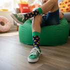 Men's Fun Novelty Crew Socks - Organic Cotton Gift - Burger
