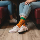 Premium Seamless Women's Crew Socks - Fun Patterns & Stay-Up Organic Cotton - Burger