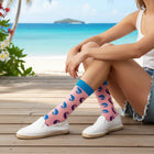 Women's Fun Novelty Crew Socks - Organic Cotton Gift - Chameleon