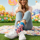 Women's Fun Novelty Crew Socks - Organic Cotton Gift - Chameleon