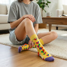 Fun & Colorful Patterned Women's Crew Socks - Zero-Slip Fit - Seamless & Stay-Up