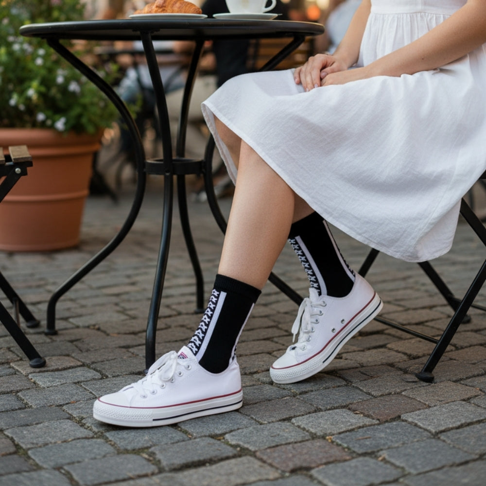 Quarter Hollywood Black — organic cotton socks by Love Sock Company