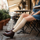 Premium Organic Cotton Knee High Socks - Non-Slip Fit for Boots
