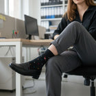 The Best Women's Crew Socks: Performance Organic Cotton with Arch Support - Mini Polka Black