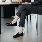 Premium Trouser Socks: Zero-Slip Fit with Organic Cotton - Mini Polka White