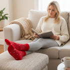 Luxury Seamless Red Dress Socks for Women - Premium Organic Cotton Polka Night