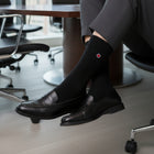 Luxury Seamless Dress Socks for Women - Premium Organic Cotton - Ribbed Black