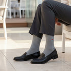 Luxury Seamless Dress Socks for Women - Premium Organic Cotton - Ribbed Grey