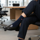 The Best Women's Crew Socks: Performance Organic Cotton with Arch Support - Ribbed Navy