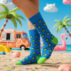 Women's Fun Novelty Crew Socks - Organic Cotton Gift - Turtle