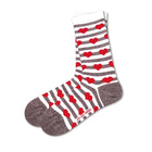 Women's Striped Dress Socks - Organic Cotton, Heart Pattern - LOVE SOCK COMPANY
