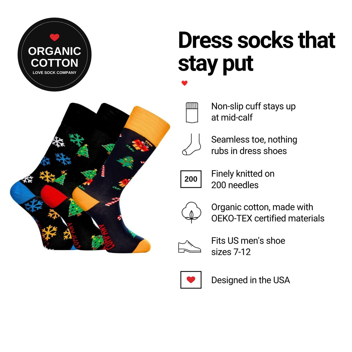 Love Sock Company Christmas 3-pack men&
