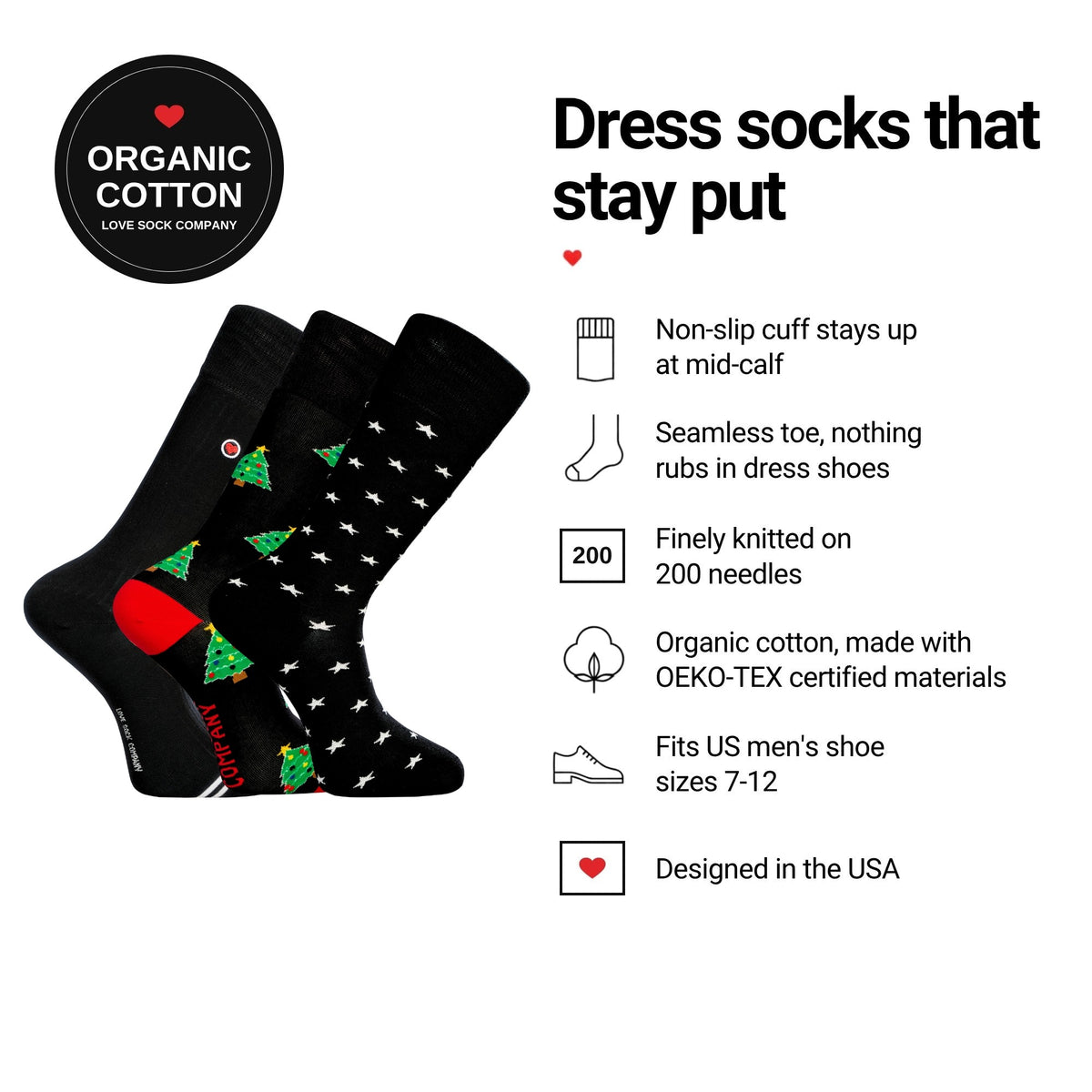 Love Sock Company Christmas Gift Pack Black men&