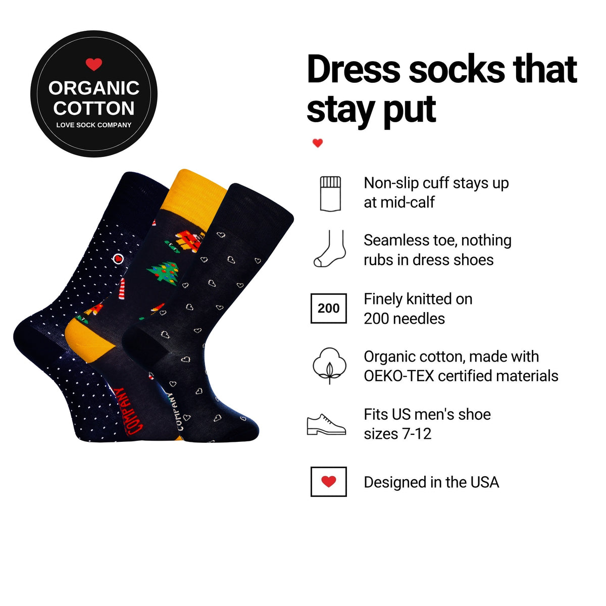Love Sock Company Christmas Gift Pack Navy men&