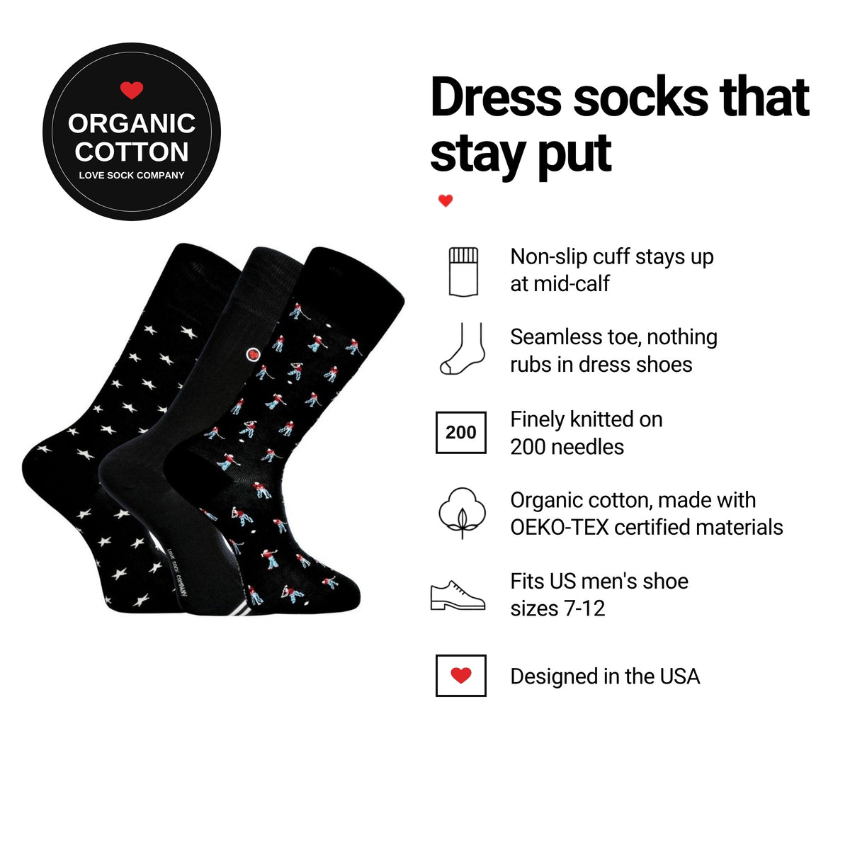 Love Sock Company Golf 3-pack men&