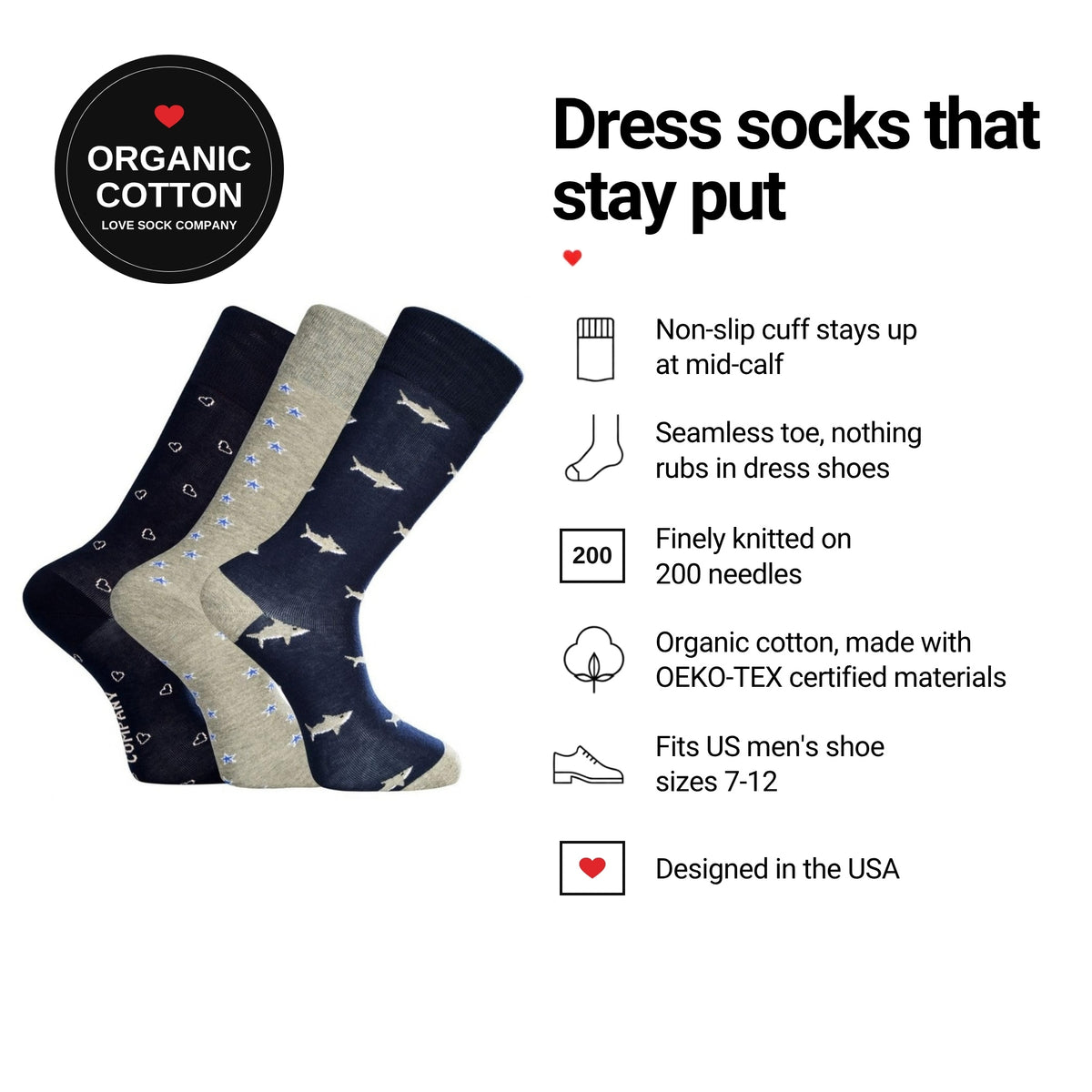 Love Sock Company Shark Tank 3-pack men&