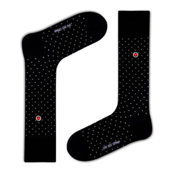 Biz Dots Men's Polka Dot Premium Dress Socks Black Love Sock Company (M) - LOVE SOCK COMPANY
