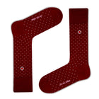 Biz Dots Men's Polka Dot Premium Dress Socks Burgundy Love Sock Company (M) - LOVE SOCK COMPANY