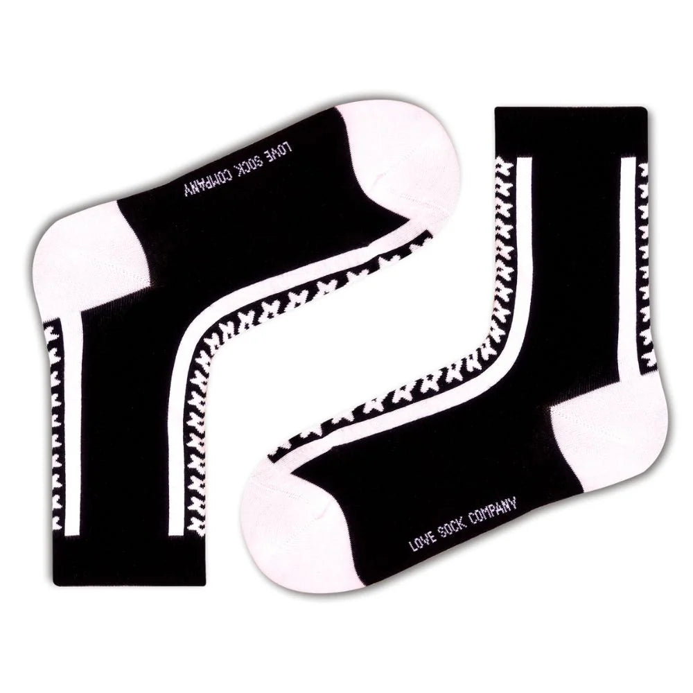 Hollywood Funky Black Quarter Crew Socks (W) - LOVE SOCK COMPANY