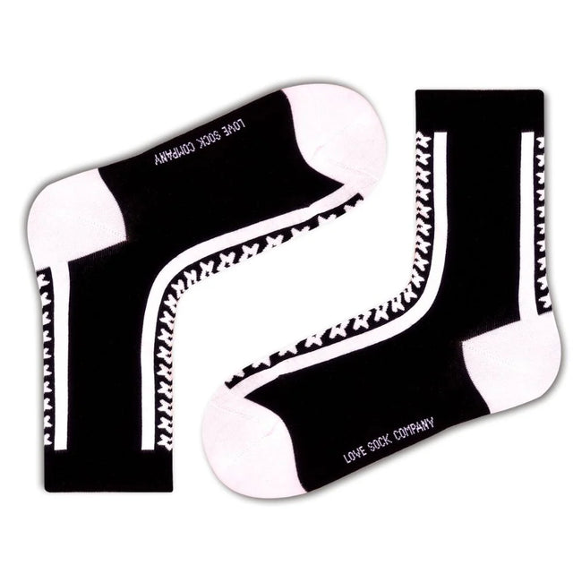 Hollywood Funky Black Quarter Crew Socks (W) - LOVE SOCK COMPANY