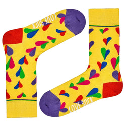 Funky Hearts Colorful fun patterned organic novelty crew socks - LOVE SOCK COMPANY