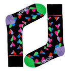 Funky Hearts Men's Fun Christmas Novelty Dress Socks Love Sock Company (M) - LOVE SOCK COMPANY