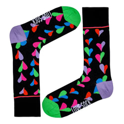 Funky Hearts Men's Fun Christmas Novelty Dress Socks Love Sock Company (M) - LOVE SOCK COMPANY