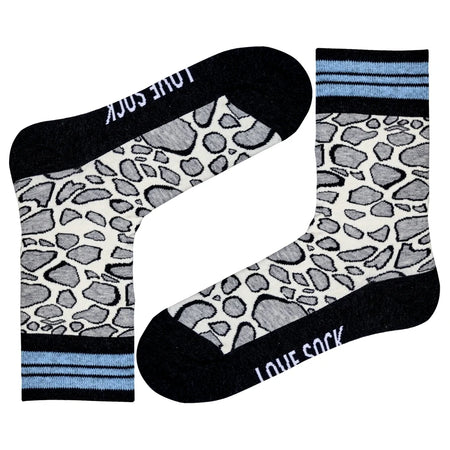 Leopard animal print fun patterned organic novelty crew socks for women - LOVE SOCK COMPANY