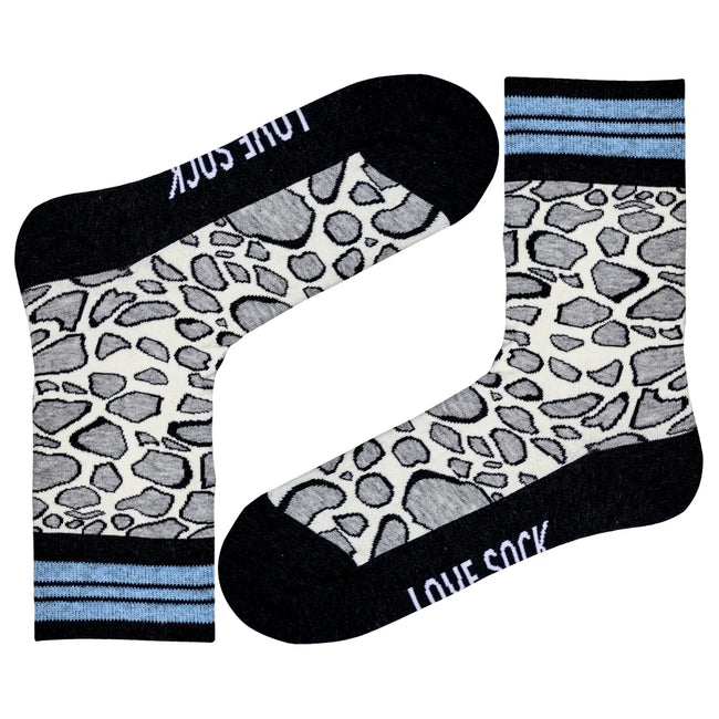 Leopard animal print fun patterned organic novelty crew socks for women - LOVE SOCK COMPANY