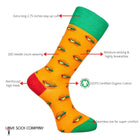 Love Sock Company Burger Novelty Crew Socks Orange (Unisex) - LOVE SOCK COMPANY