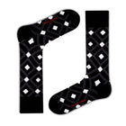 Love Sock Company Colorful Fun Patterned Men's Dress Socks Mirrors Black (M) - LOVE SOCK COMPANY