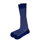 Men's Navy Blue Over The Calf Dress Socks Love Sock Company Knee High Chevron (M) - LOVE SOCK COMPANY